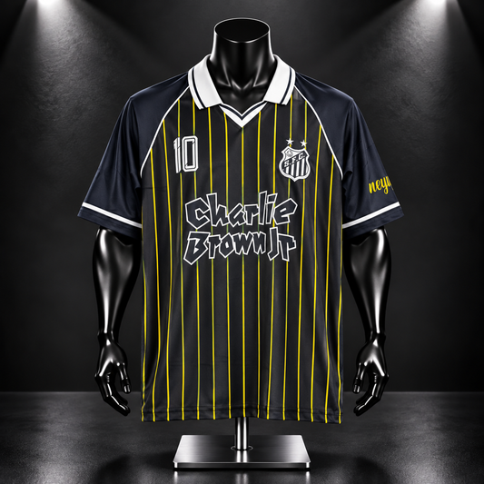 Santos Charlie Brown Black Neymar Five Sleeve collar Sublimation - P1212 Jersey Kada