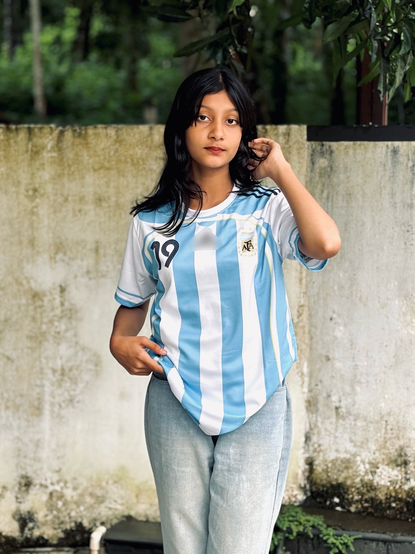 Argentina 2006 home five sleeve jersey messi - P778 Jersey Kada