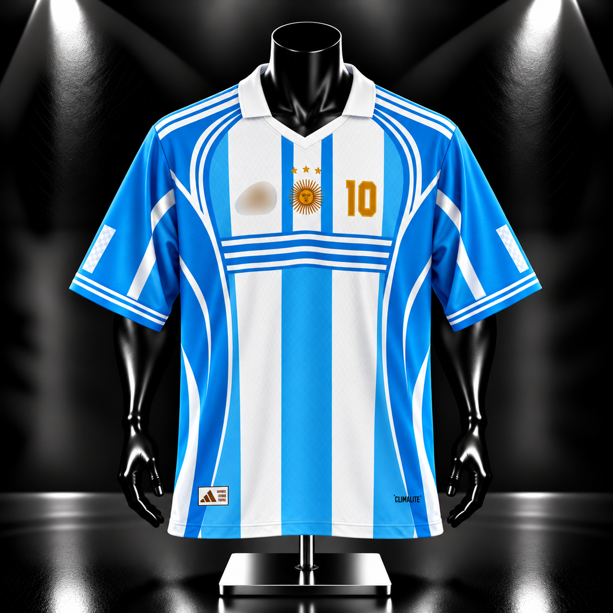 Messi Argentina Five Sleeve Collar Sublimation - P2203 | Jersey Kada