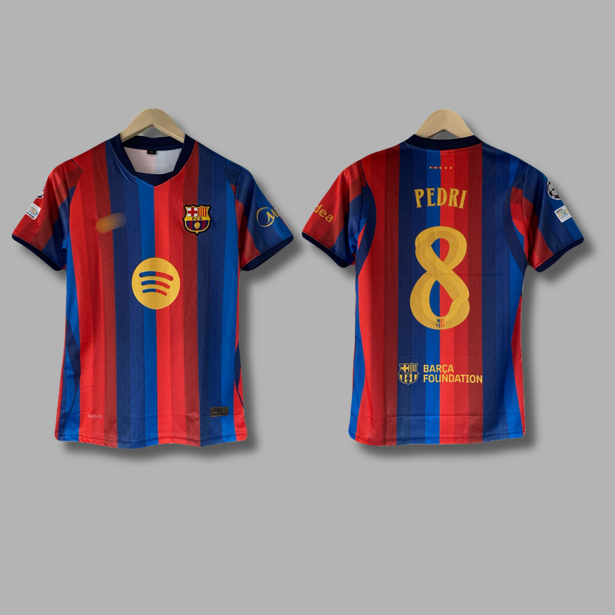 Pedri Barcelona 2026-27 Home kit embroidery half sleeve - P2551 | Jersey Kada