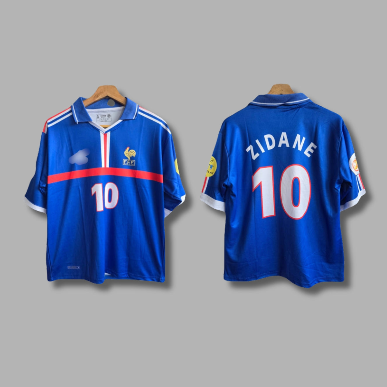France 2000-01 Home Zidane Five Sleeve Collar Sublimation P1335 | Jersey Kada