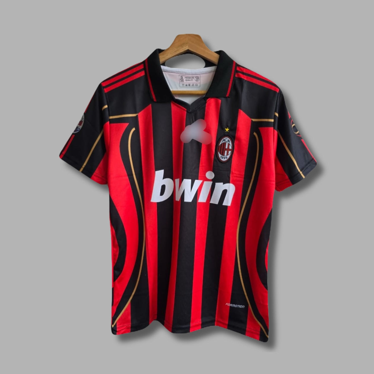 Ac Milan Maldini 2006-2007 Home kit Half Sleeve Collar Embroidery P1175| Jersey Kada
