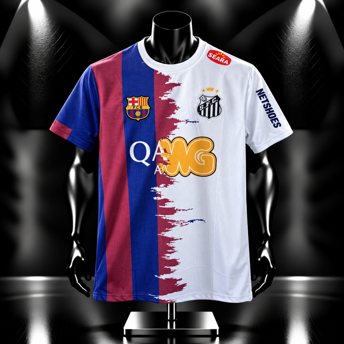 Neymarjr Barca×Santos jersey Half Sleeve embroidery Limited edition | Jersey Kada