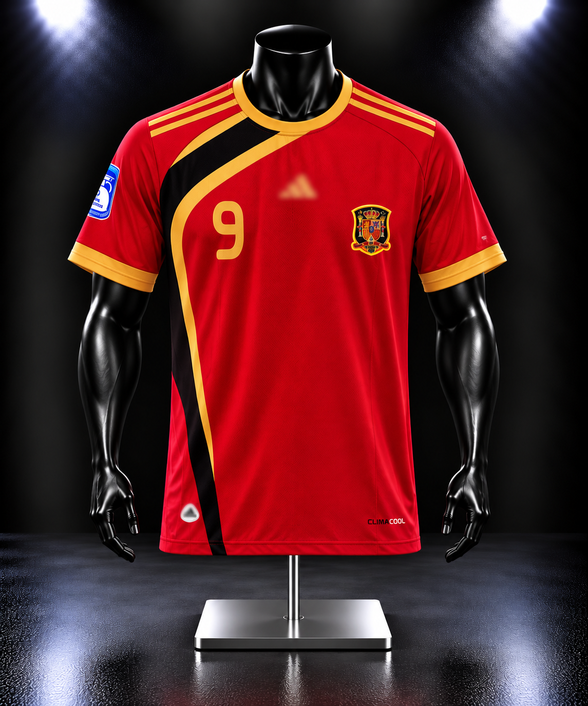 Spain 2009 home jersey Torres Half Sleeve Embroidery P642  |Jersey Kada
