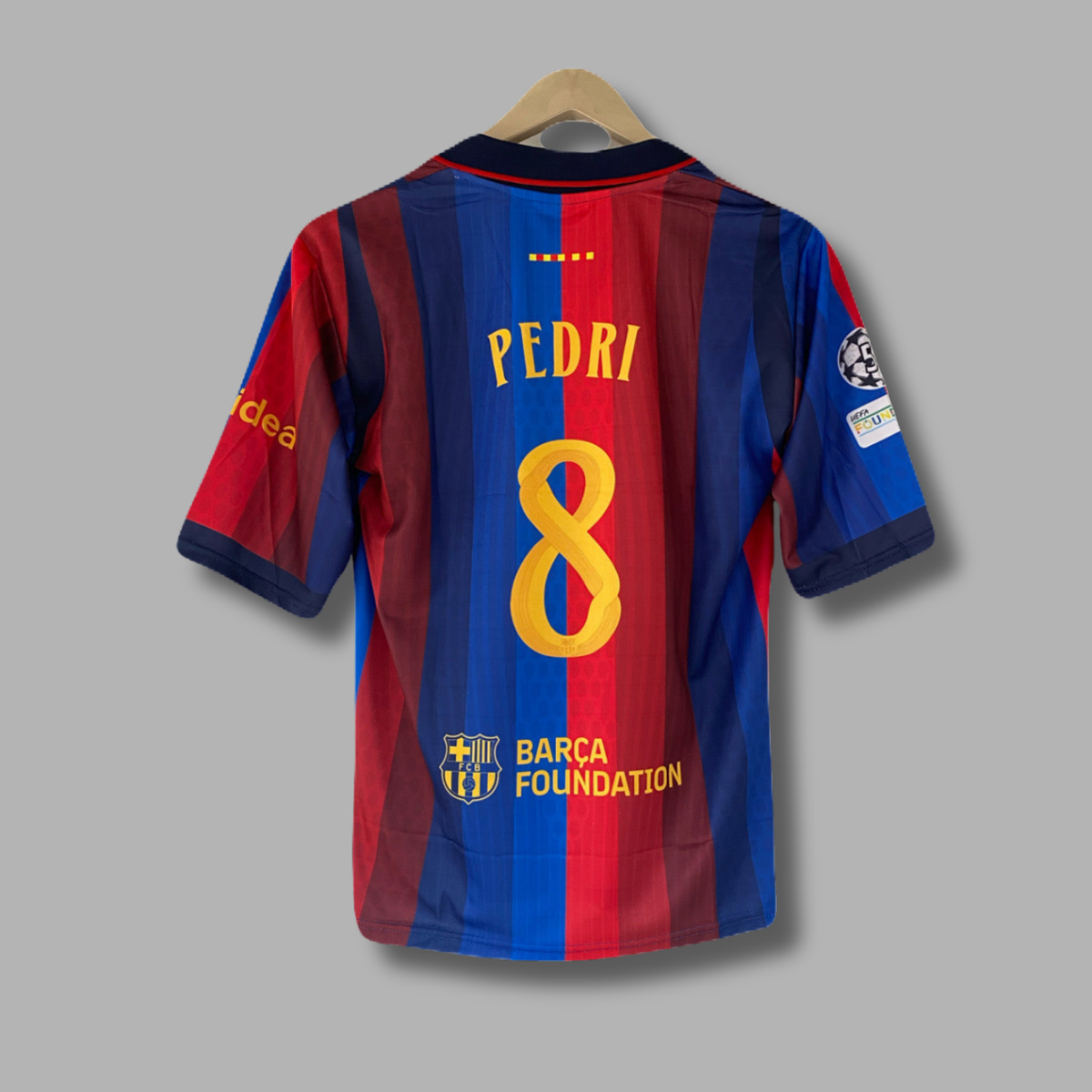 Pedri Barcelona 2026-27 Home kit Five Sleeve collar Embroidery- P2561 | Jersey Kada
