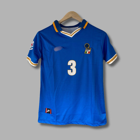 Italy 1996 Home Maldini Half Sleeve Collar Embroidery  P2074 | Jersey Kada