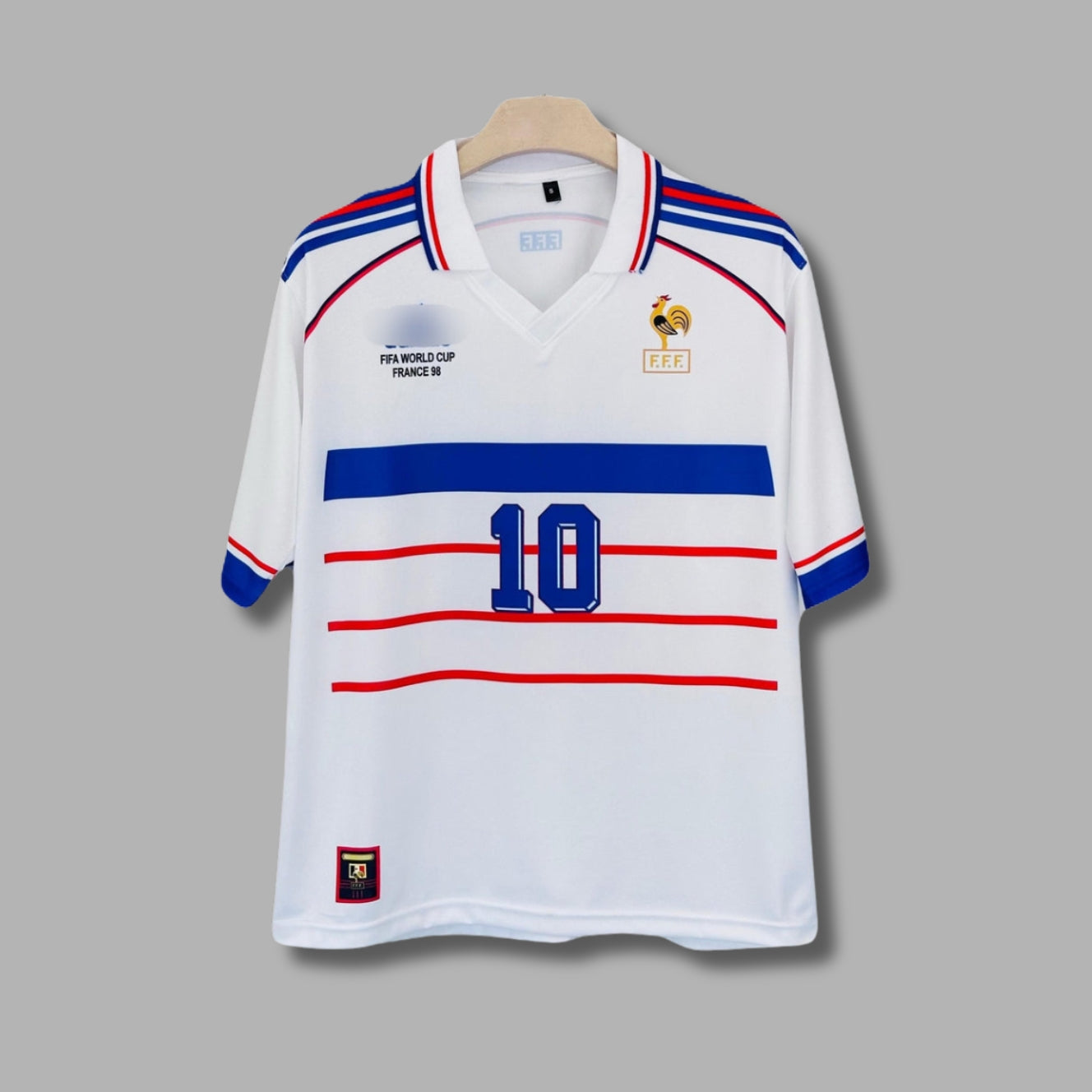 France 1998 World Cup Away Jersey Zidane Five sleeve collar sublimation | P1360 Jersey Kada