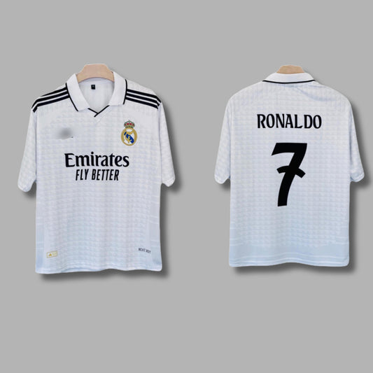 Real Madrid 2024-25 Home Ronaldo Edition Collar FiveSleeve Sublimation P1542 | Jersey Kada