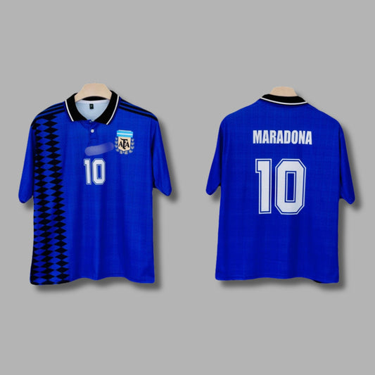 Argentina 1994 Away Maradona Five Sleeve Collar Sublimation P1568| Jersey Kada
