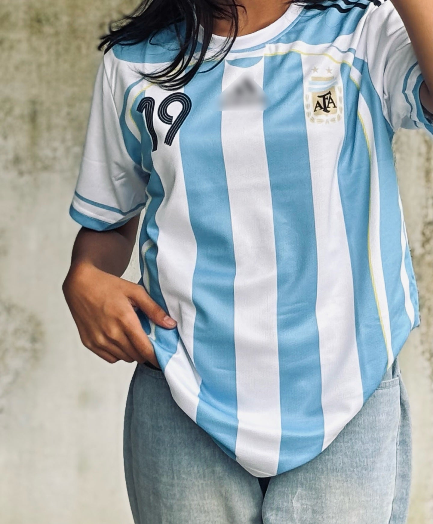 Argentina 2006 home five sleeve jersey messi - P778 Jersey Kada