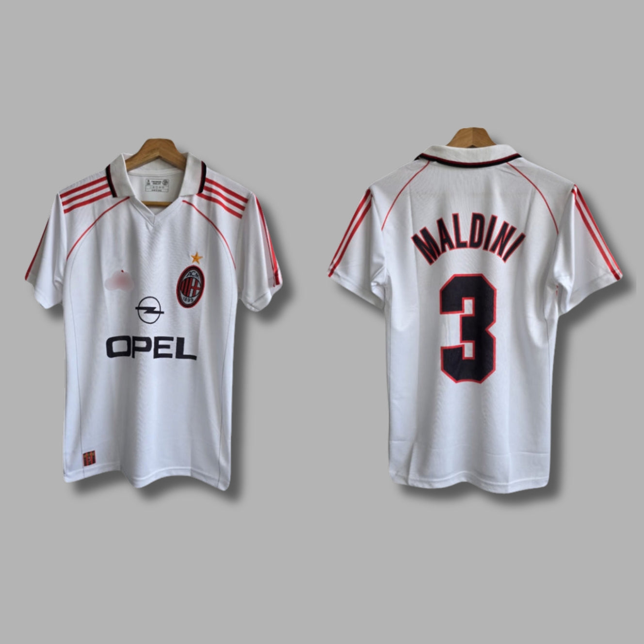 Ac Milan 1998/99 Maldini Half Sleeve Collar  Embroidery | Jersey Kada