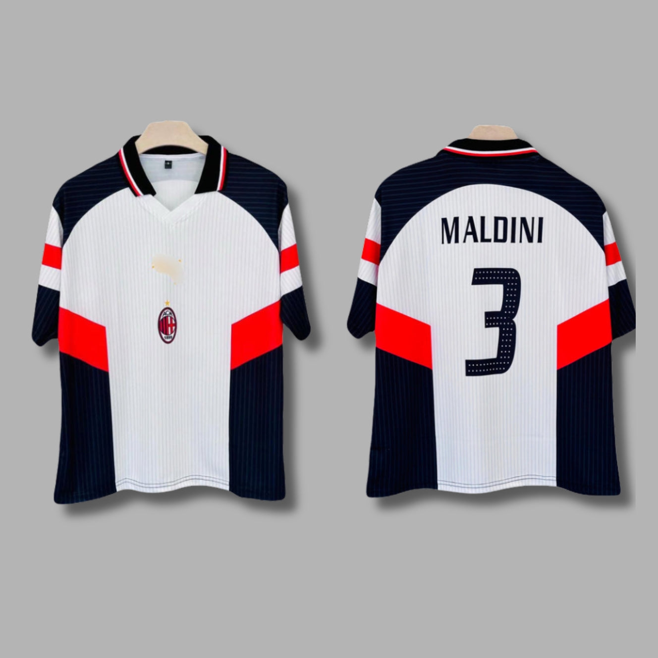 Ac Milan 1997-98 Maldini away Five sleeve Collar  sublimation P1429 | Jersey Kada