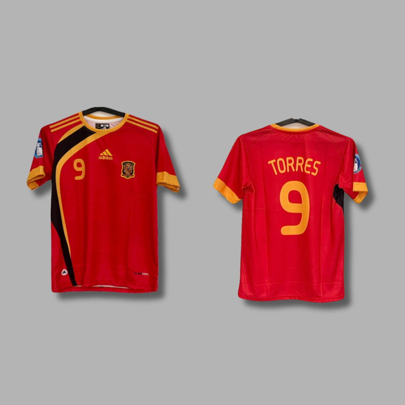 Spain 2009 home jersey Torres Half Sleeve Embroidery P642  |Jersey Kada