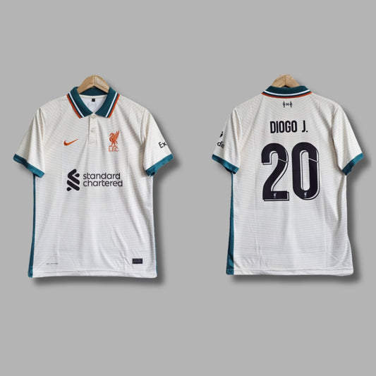 Liverpool 2021-22 Away Diego Jota Half Sleeve Collar Embroidery | Jersey Kada