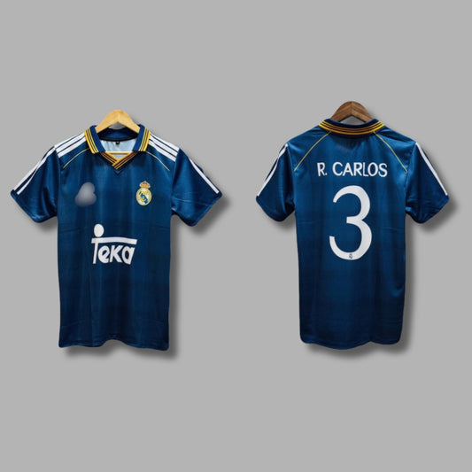 Real Madrid 1998-99 Away Roberto Carlos Half Sleeve collar Sublimation P1690 | Jersey Kada