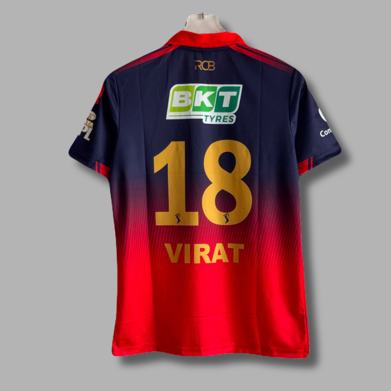 Virat kohli RCB 2 Star Home Half Sleeve Collar zip Embroidery - P2330 | Jersey Kada