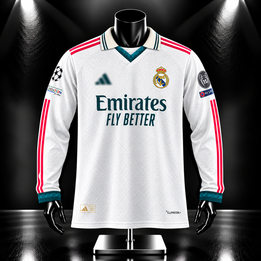 Mbappe Real Madrid 2026-27 home kit full sleeve Collar Sublimtion - P2532 | Jersey Kada