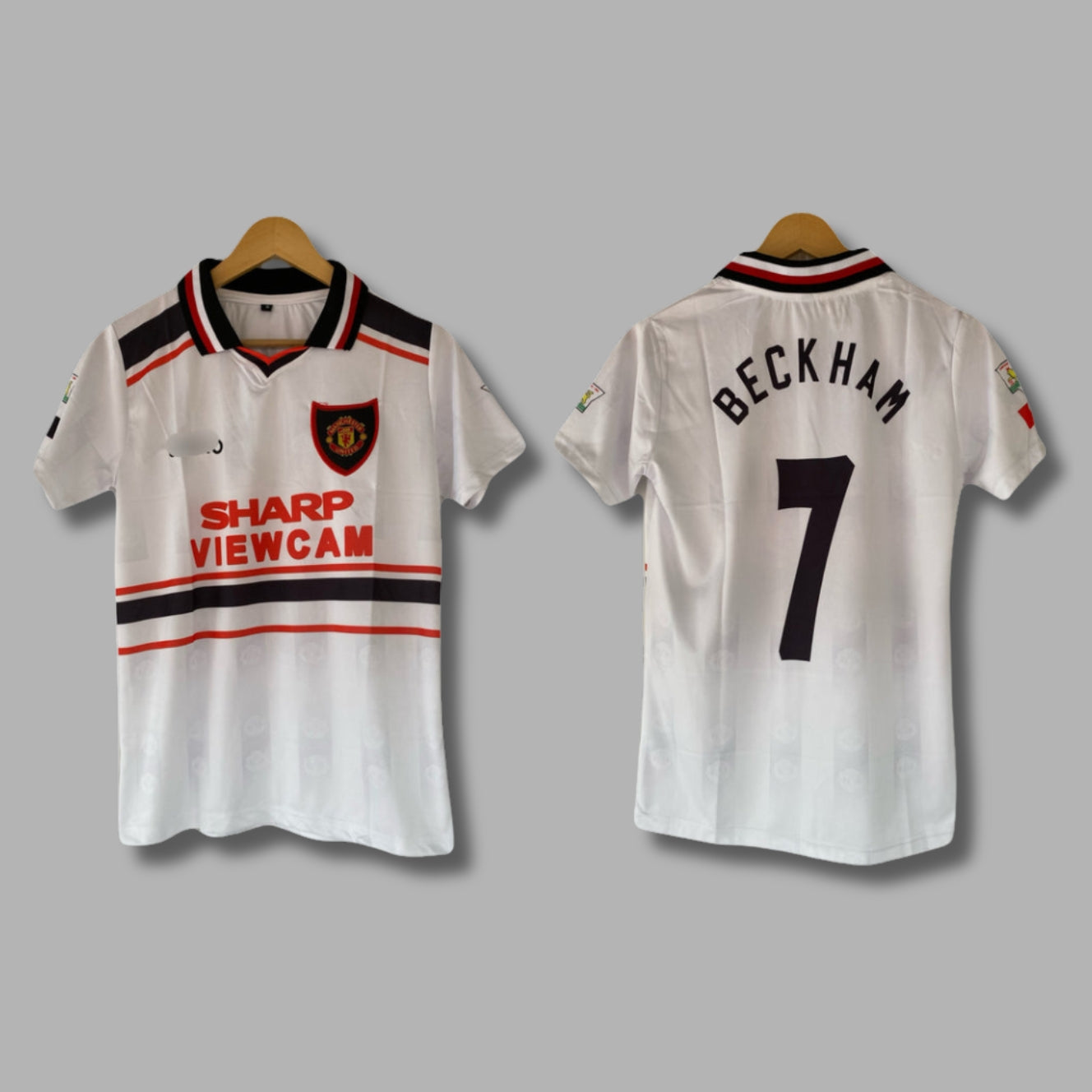 Man United 1997/99 Beckham Half sleeve Collar Embroidery-P2075 | Jersey Kada
