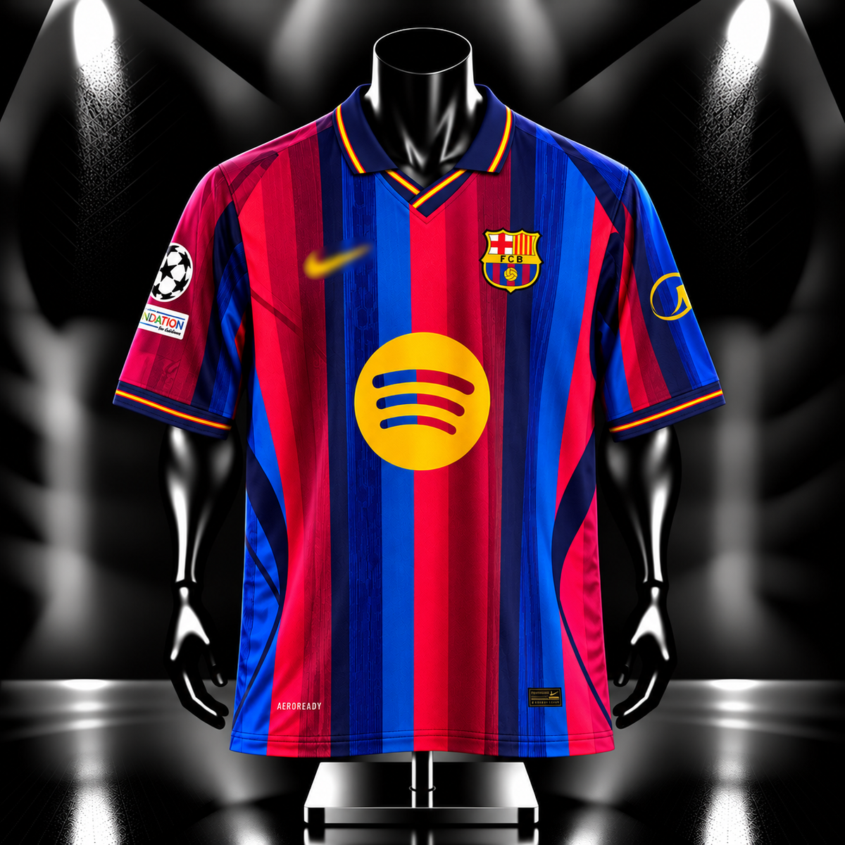 Pedri Barcelona 2026-27 Home  Five sleeve Collar Sublimation jersey - P2541 | Jersey Kada