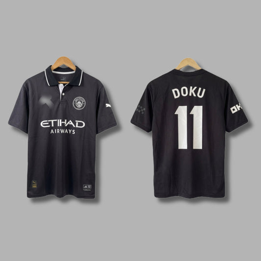 Manchester city 2026 Away doku Premium collar five sleeve sublimation Jersey | Jersey Kada