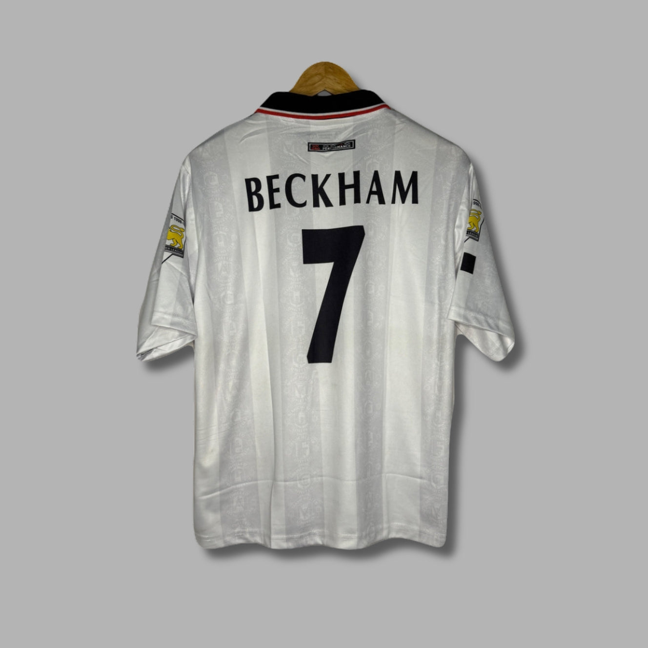 Man United 1997-98 Away Beckham Five Sleeve Collar - P336 | Jersey Kada