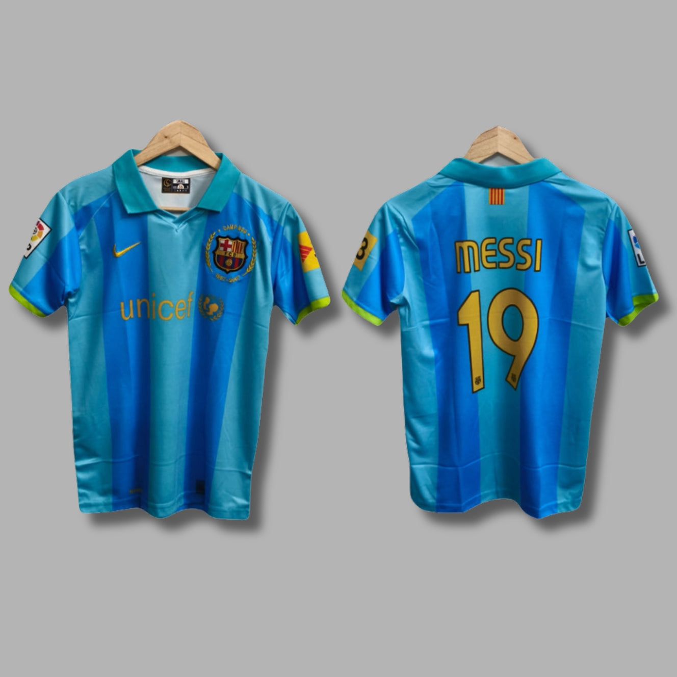 Barcelona 2007/08 Away Messi Half Sleeve Collar Embroidery P236 | Jersey Kada