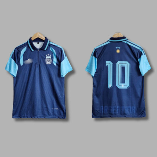 Argentina 2026 worldcup Training kit Half Sleeve Collar zip Embroidery | Jersey Kada