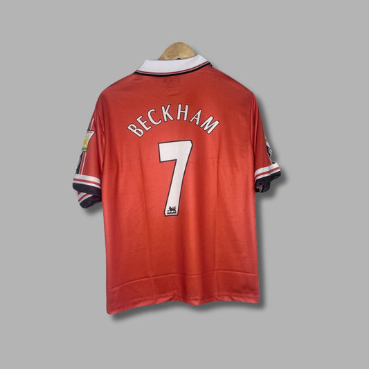 Man United  1998-99 Home  Beckham Five Sleeve Collar - P436 | Jersey Kada