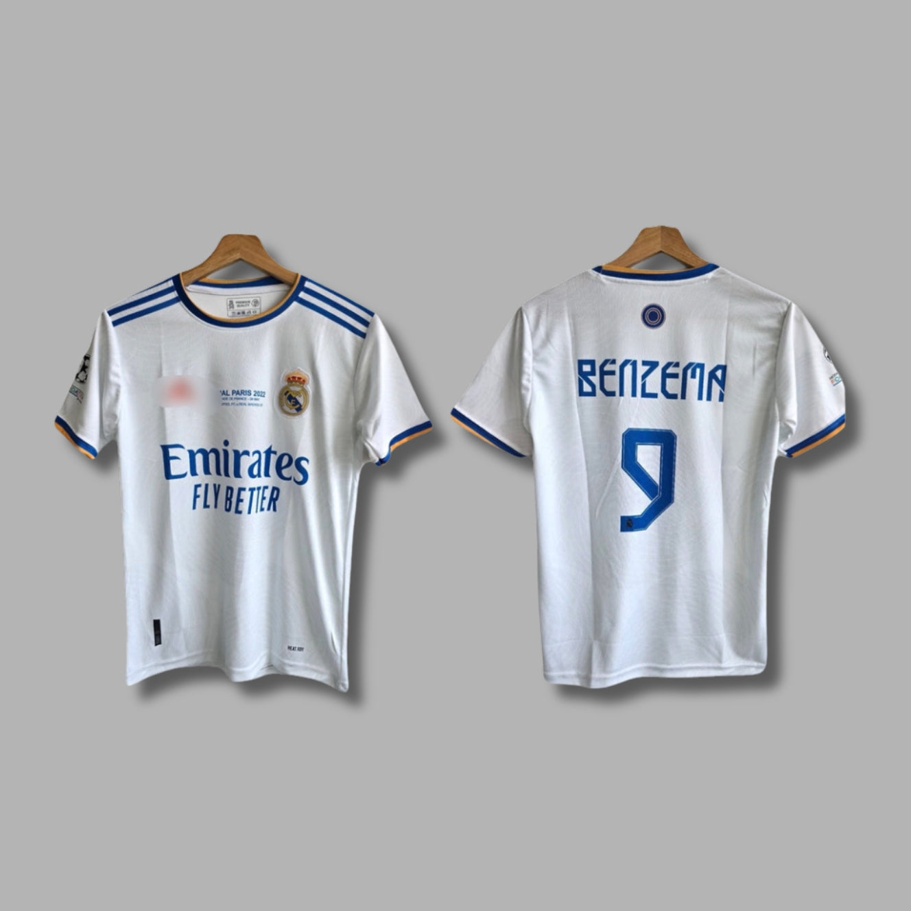 Realmadrid 2022 Final jersey Benzema Half Sleeve Embroidery -P285 | Jersey Kada