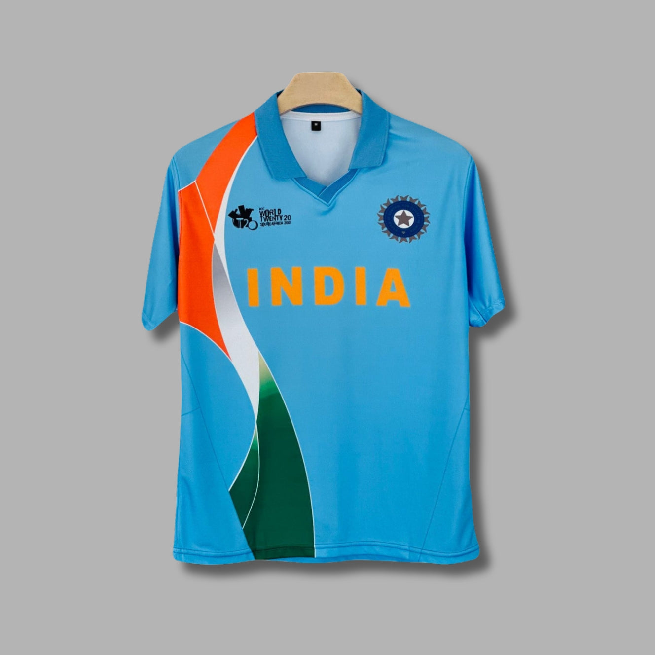 Indian Cricket 2007 Yuvraj Home jersey Half Sleeve Collar Sublimation | Jersey Kada