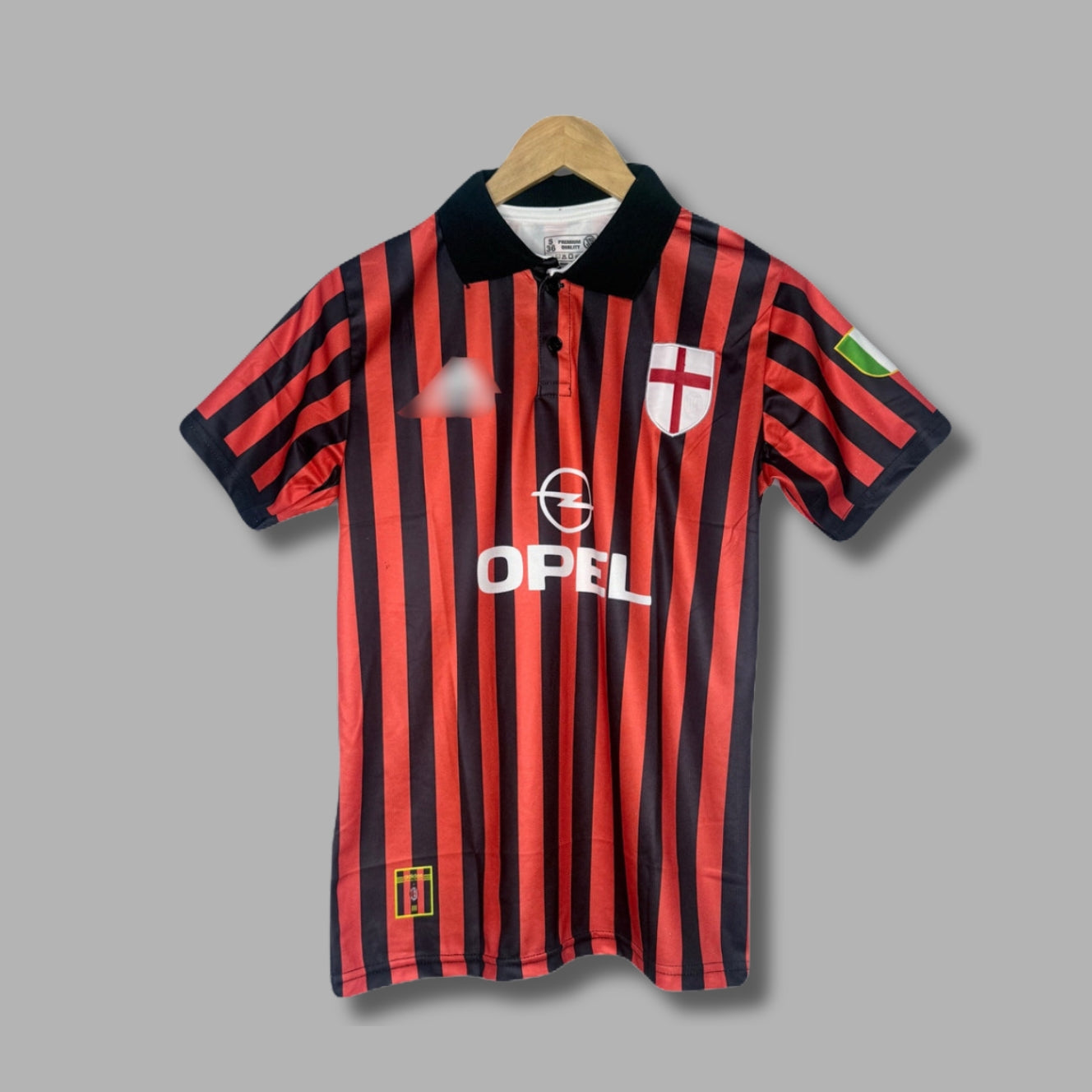 Ac Milan 1999-00 Home Kit Maldini Half Sleeve Collar Embroidery - P447 | Jersey Kada