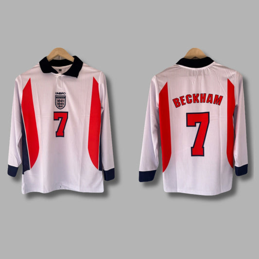 England 1998 Beckham Full Sleeve Collar Embroidery P1463| Jersey Kada