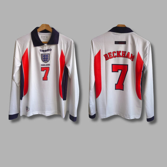 England 1998 Beckham Full Sleeve Collar Embroidery P33 | Jersey Kada
