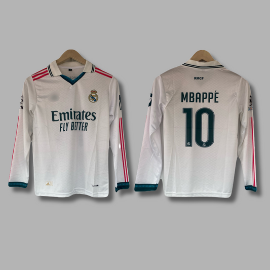 Mbappe Real Madrid 2026-27 home kit full sleeve Collar Sublimtion - P2532 | Jersey Kada
