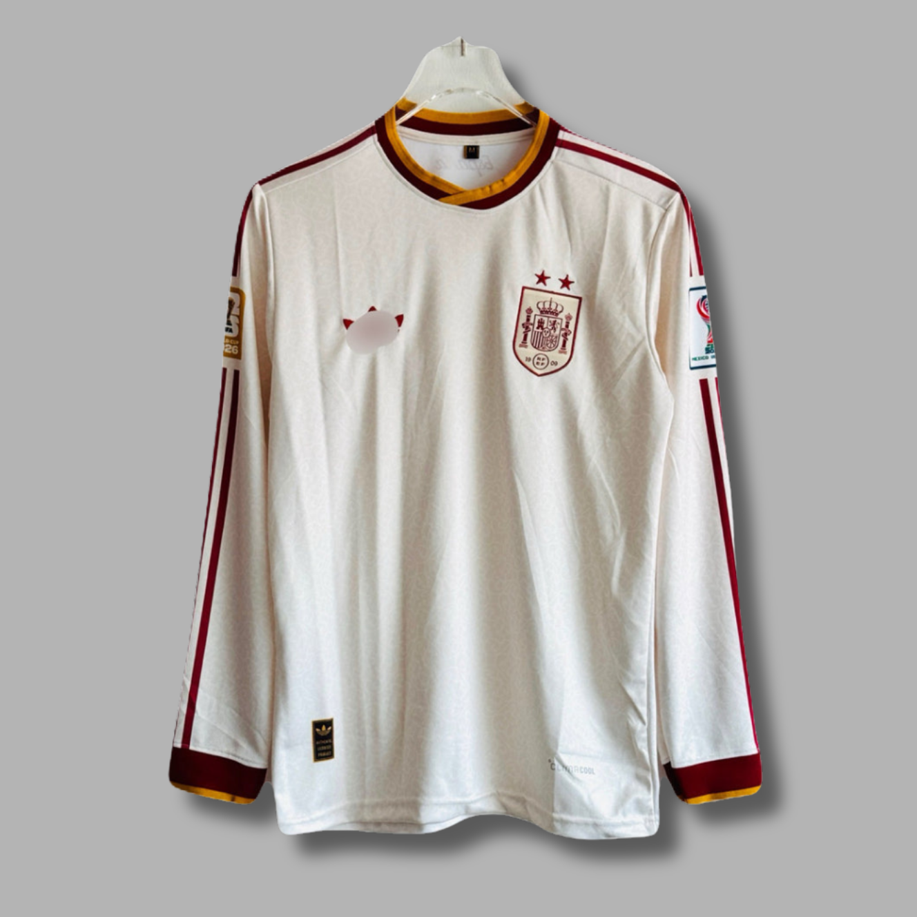 Spain 2 Star Away Plain Back Full Sleeve Embroidery -P2329 | Jersey Kada