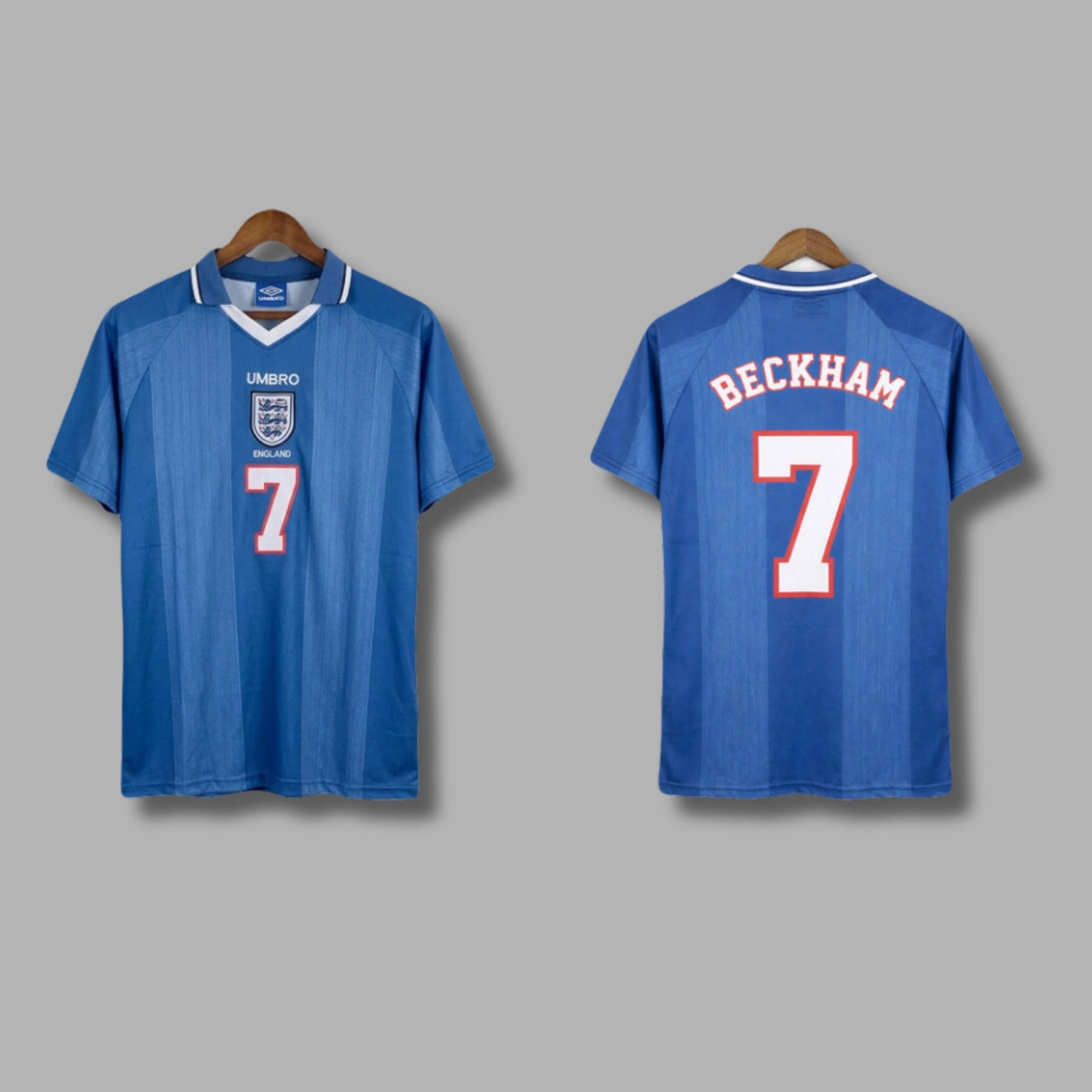 England 1996/97 Away Beckham Half Sleeve Collar Embroidery P1554 | Jersey Kada