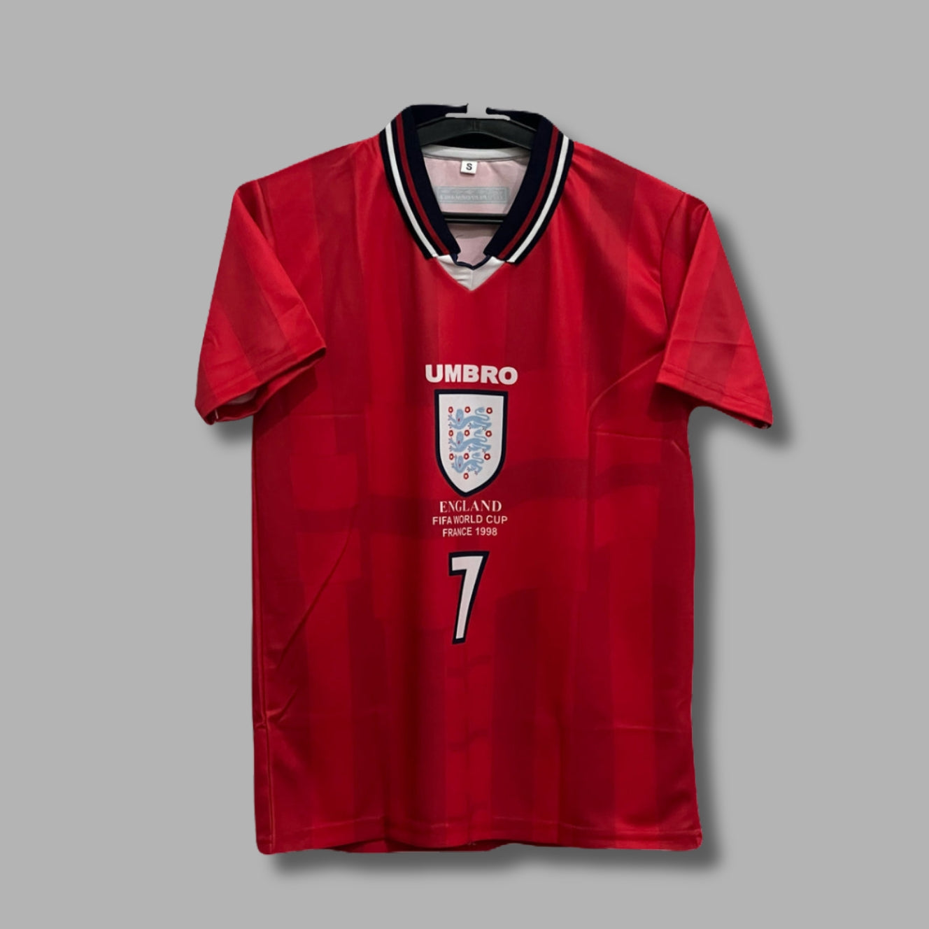 England 1998 Away Beckham Hlaf Sleeve Collar Sublimation P309 | Jersey Kada