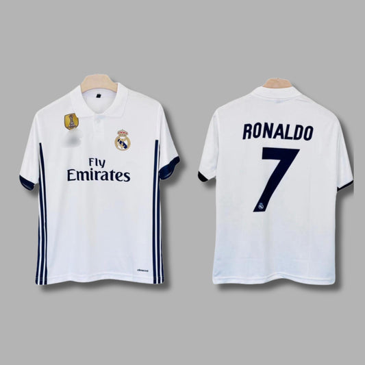 Real madrid 2016-17 Ronaldo Half Sleeve Collar Sublimation | Jersey Kada p1459