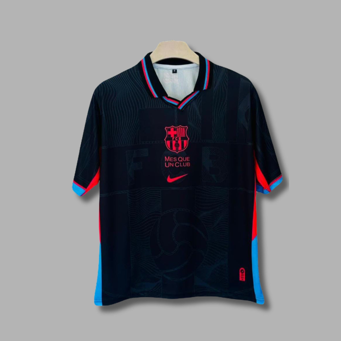 Barcelona x Travis Scott Cactus Jack Black Away Edition Five Sleeve Collar Sublimation P1754 | Jersey Kada