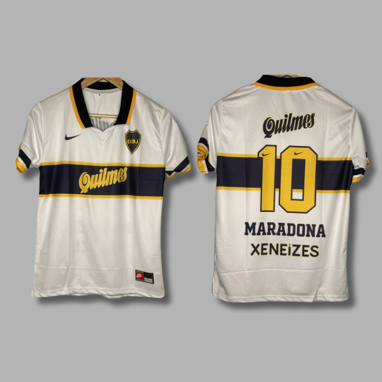 Boca juniors 1996-97 Away Maradona Half Sleeve Collar Sublimation P1509 | Jersey Kada