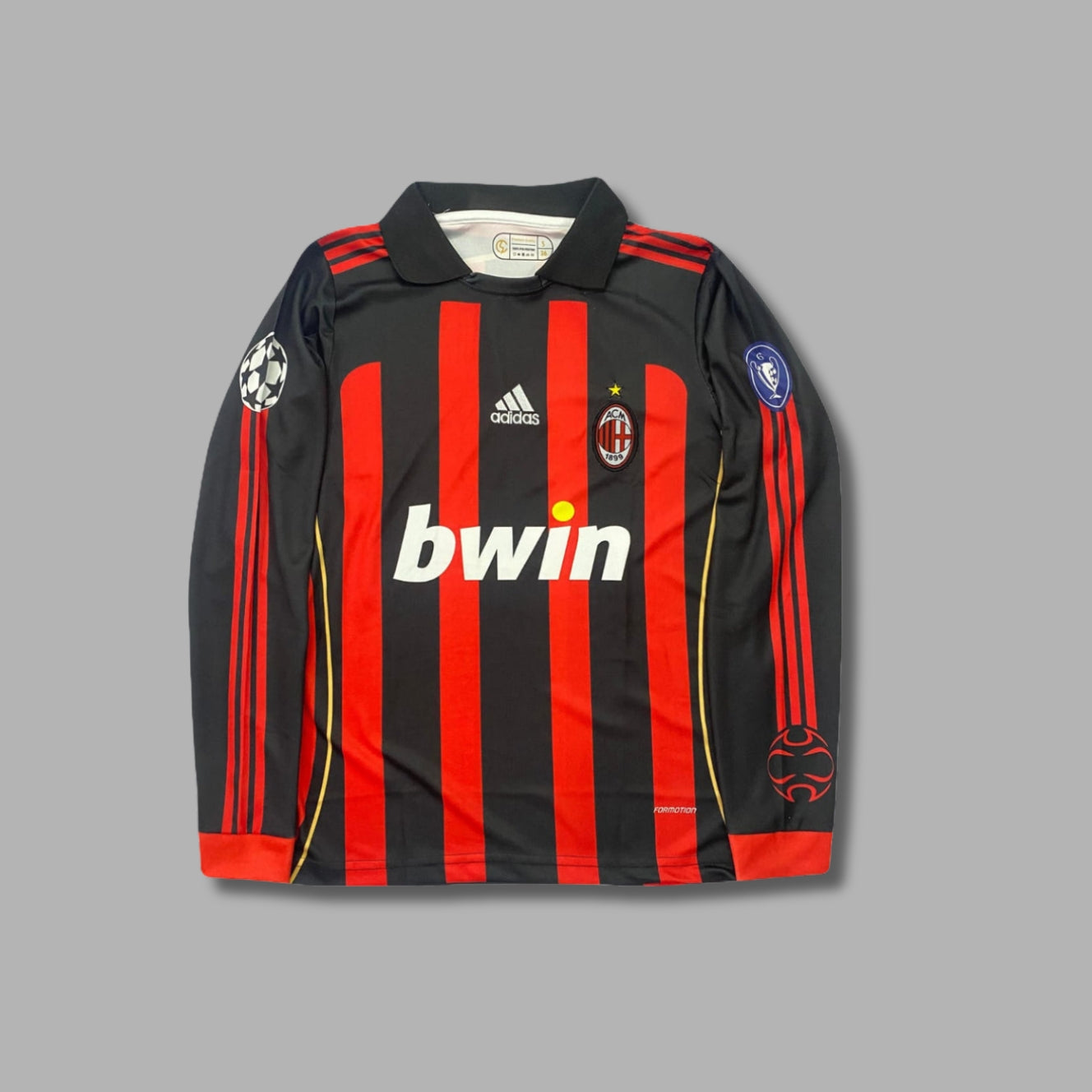 Ac milan 2006/07 home kit Maldini collar full sleeve Embroidery P420 -Jersey Kada
