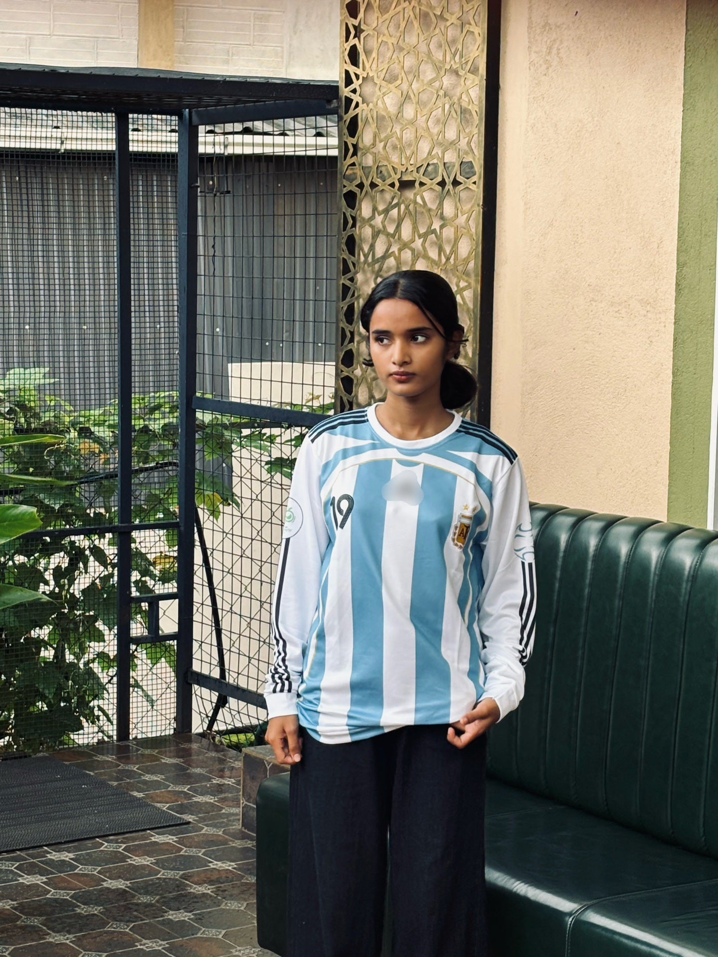 Messi argentina 2006 home jersey full sleeve embroidery - P773 ms retro store