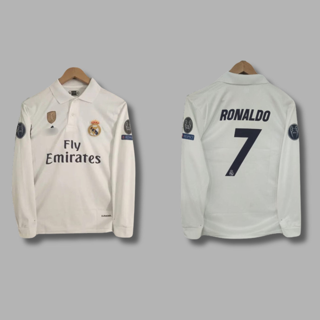 Real Madrid 2016-17Home Ronaldo Full Sleeve Collar  Embroidery P1585 | Jersey Kada