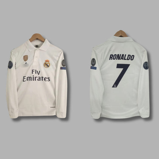 Real Madrid 2016-17Home Ronaldo Full Sleeve Collar  Embroidery P1585 | Jersey Kada