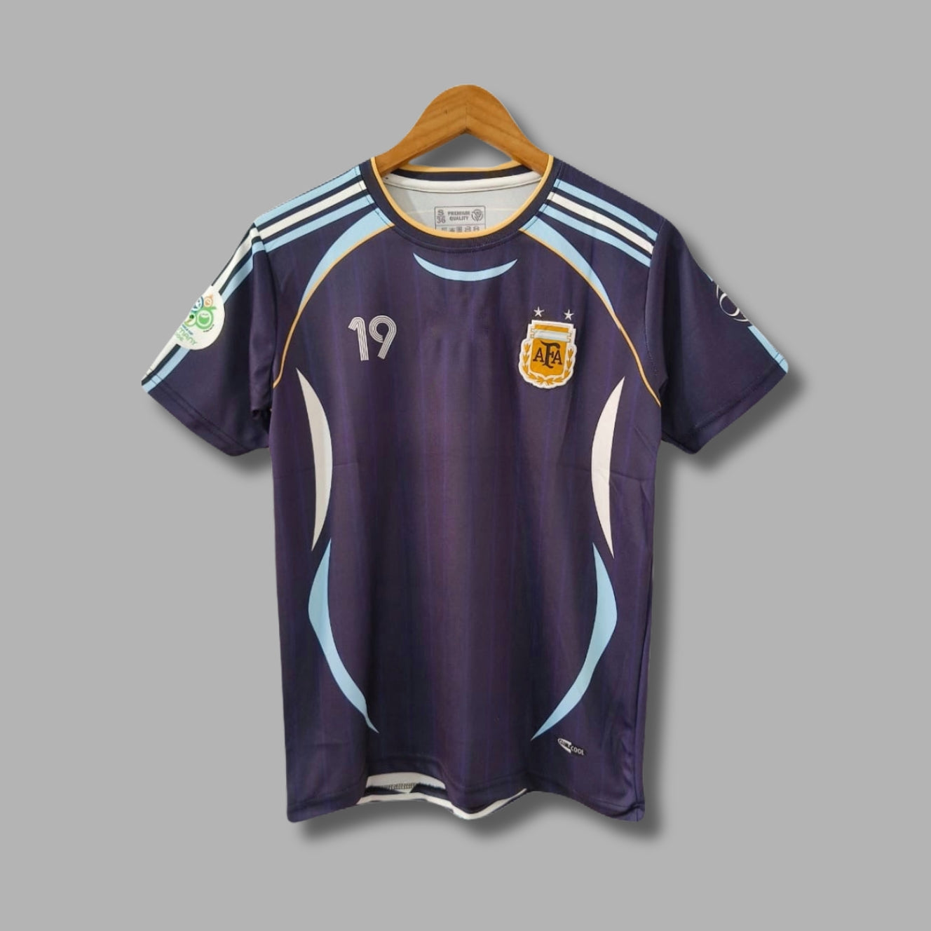 Argentina 2006 Away Msssi 19 Half Sleeve Embroidery P771 | Jersey Kada