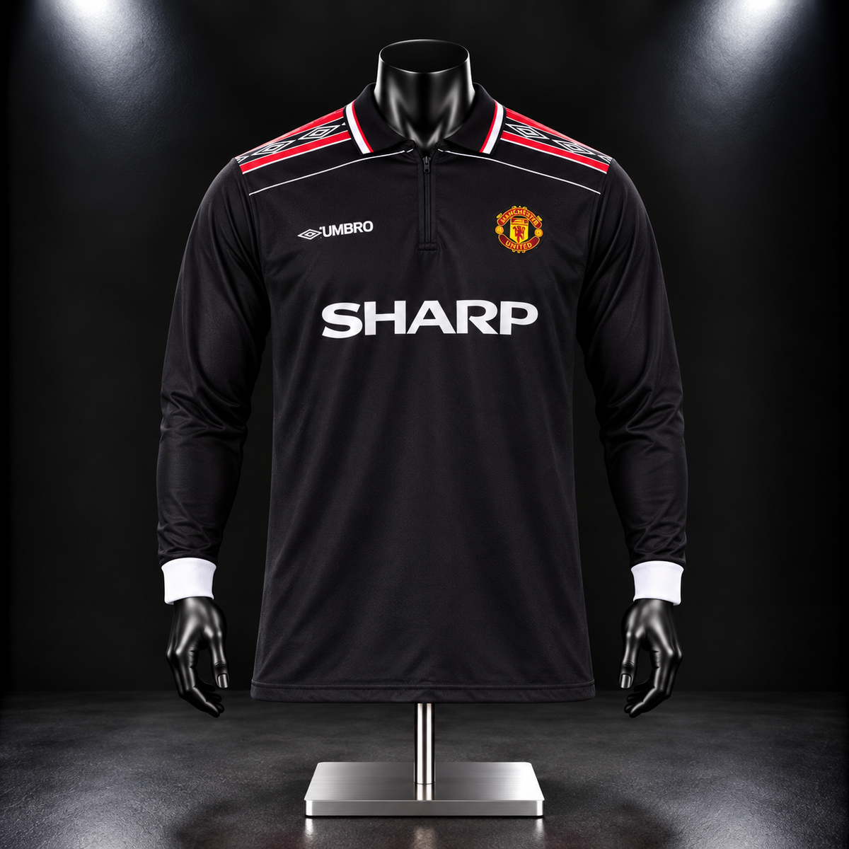 Man United 1998 Beckham Away  zip type Full Sleeve Collar Embroidery P1473 | Jersey Kada