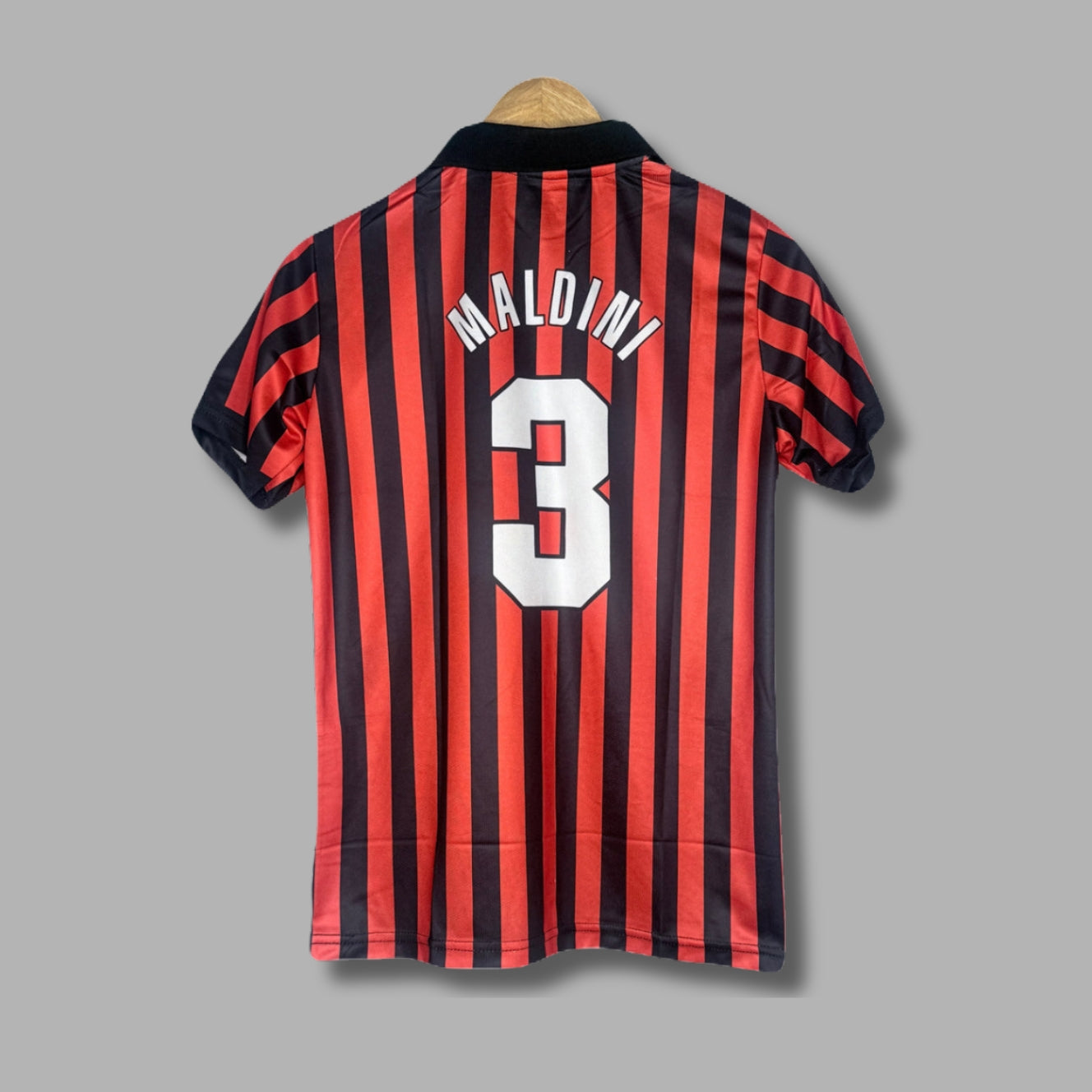 Ac Milan 1999-00 Home Kit Maldini Half Sleeve Collar Embroidery - P447 | Jersey Kada