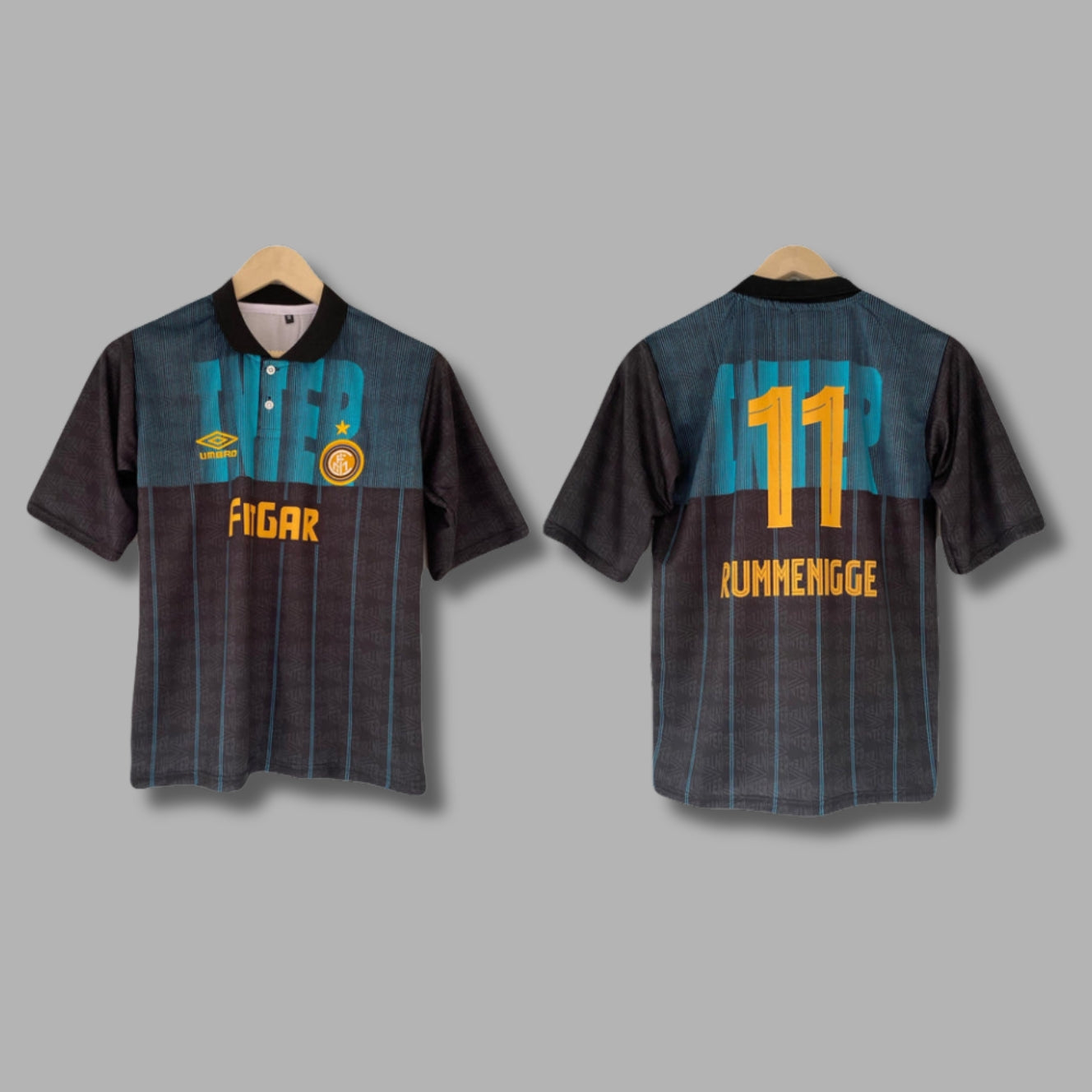 Inter Milan Rummenigge Five Sleeve Collar Embroidery | Jersey Kada