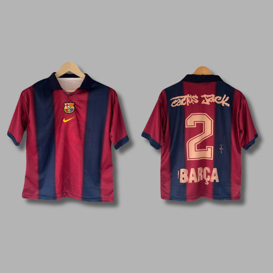 Fc Barcelona Travis Cactus x Jack Five Sleeve Collar Embroidery -P901 | Jersey Kada