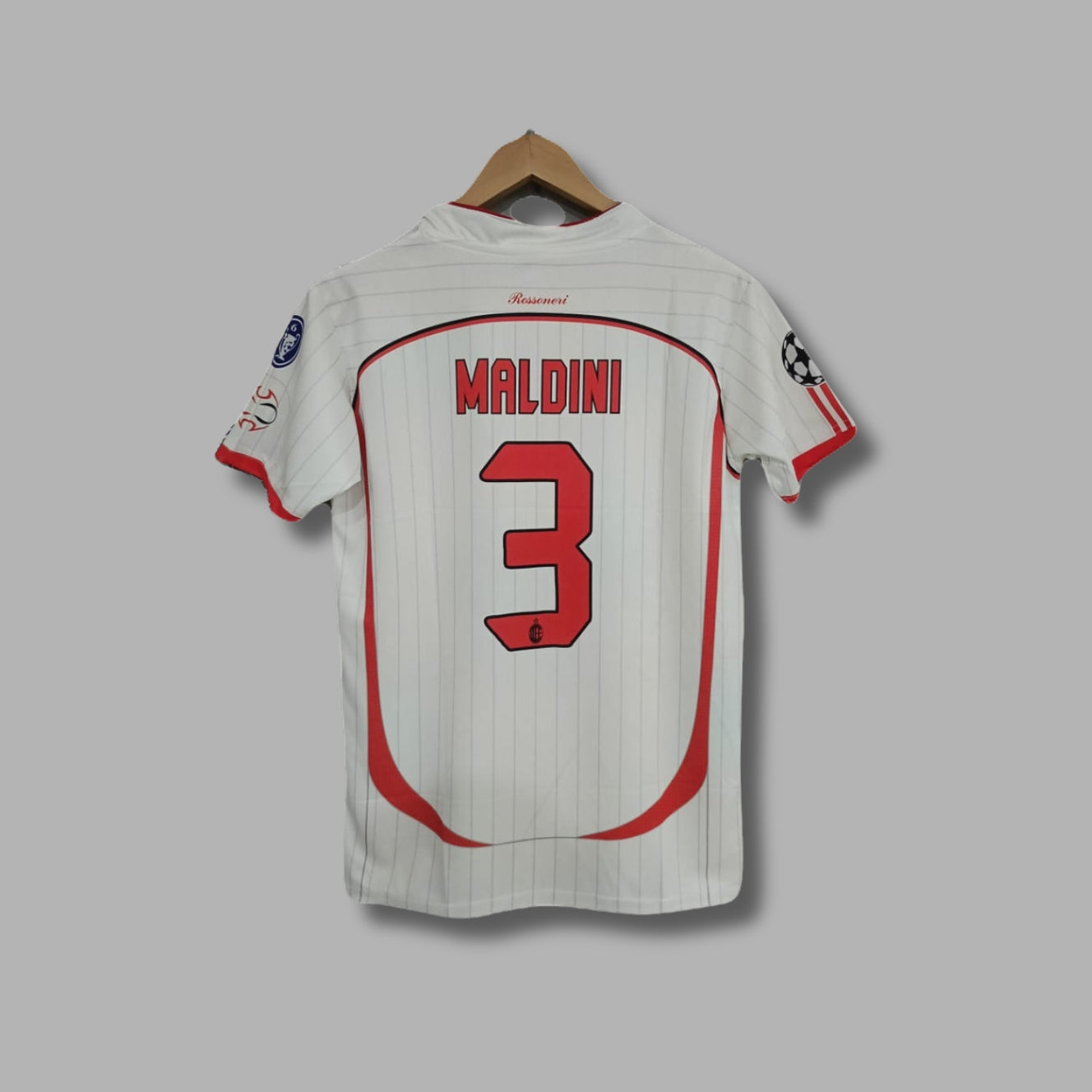 Ac Milan 2006-07 Away final kit Maldini Half sleeve Embroidery - P1533 Ms Retro Store